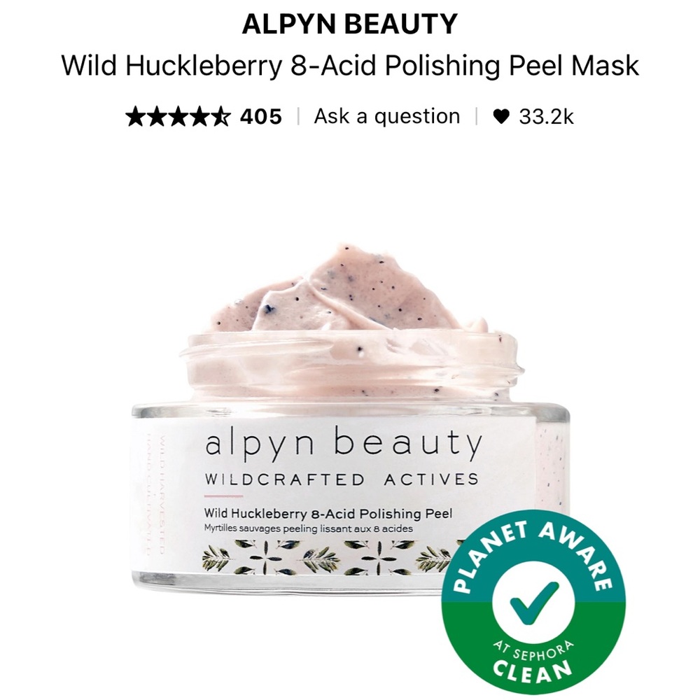 ALPYN BEAUTY Wild huckleberry 8-acid polishing peel mask